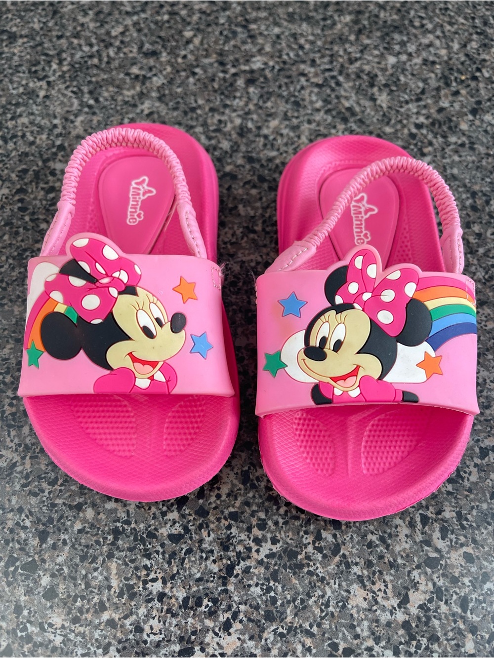 Minnie Mouse Pink Kids Slide Sandals size 5/6